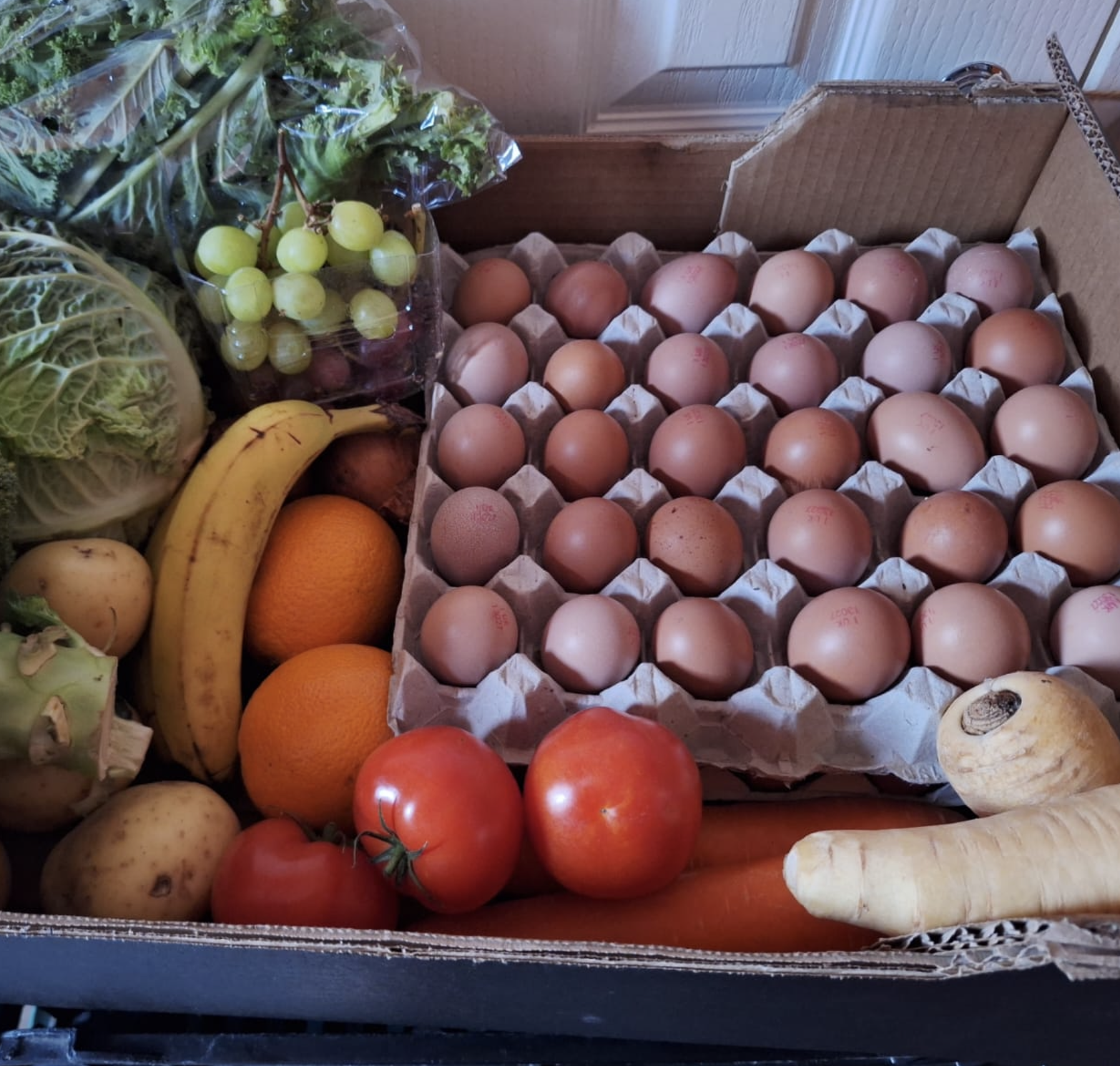A mixed box of fresh produce